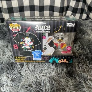 Disney’s Alice in Wonderland Flocked Target Exclusive White Rabbit Funko & Tee
